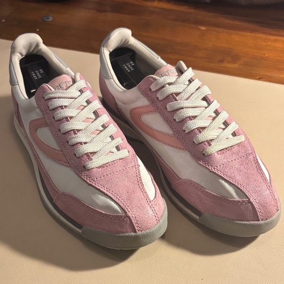 Tretorn Shoes - Tretorn “Custom”Pink Suede & White Leather Women's Sneakers